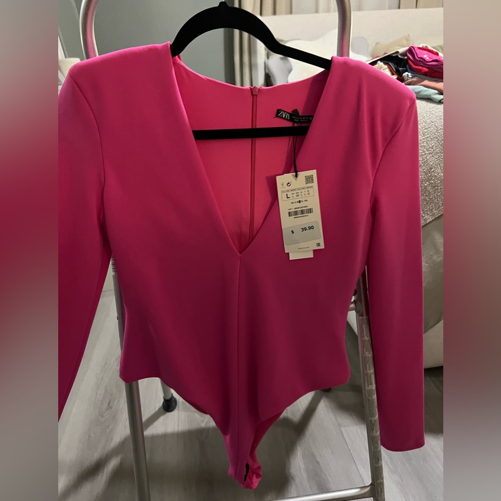 Zara pink body suit. Brand new with tags